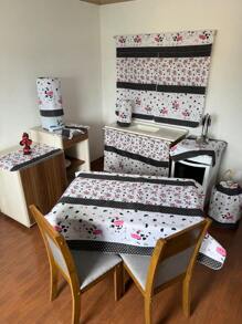 Complete Kitchen Set 10 Pieces Sink Curtain Window Tablecloth In Printed Oxford Fabric - vaquinha poá - 查看 2