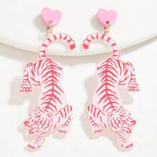 1对时尚可爱亚克力老虎/火烈鸟/鱼/燕子动物卡通耳环，适合女性日常佩戴（手工制作，款式略有不同） - 動物耳環 - 查看 15