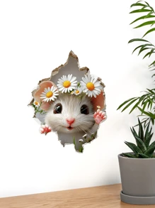 1 szt. Kreatywna naklejka ścienna 3D Mysia Dziura, Mysia Daisy Dekoracja ścienna Samoprzylepna naklejka ścienna do sypialni, przedpokoju, salonu, ganku, prezentów dekoracyjnych do domu Urodziny Ukończenie szkoły Dekoracja ścienna Dekoracja łazienkowa Dekoracja sypialni Dekoracja pokoju Rzeczy do dekoracji salonu Dekoracja domu Dekoracja domu Sztuka ścienna do salonu Naklejki na ścianę Naklejki spersonalizowane