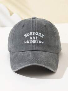 1 件女士时尚软顶棒球帽，绣有“SUPPORT DAY DRINKING”文字，可调节，透气，适合户外运动、露营、海滩、节日礼物 - B - 查看 29