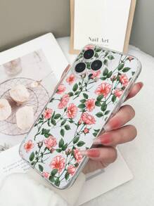 1 pieza Funda transparente de TPU a prueba de golpes con estampado floral colorido compatible con iPhone 15/15pro/15plus/15promax/16/16pro/16plus/16promax, Galaxy S23 Ultra/A14/A24, Redmi Note12pro, Pixel 8/8 Pro