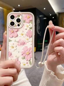 1pc Painting Flower Pattern Phone Case With Precise Hole Design, Protective Camera Lens Anti-Shock, Compatible With IPhone 11 Pro Max/12 Pro Max/13 Pro Max/14 Pro Max/15 Pro Max/16 Plus/16 Pro Max, Redmi, OPPO/Realme, VIVO, Infinix, Honor, MOTO, One Plus