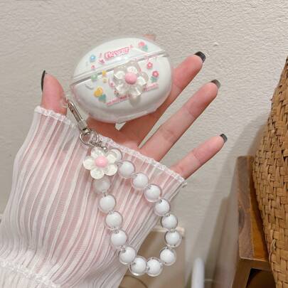 Flower Transparent Floral Design Protective Case Compatible With FreeBuds 5i/6i Wireless Bluetooth Headphones, Silicone Transparent Earbud Cover For FreeBuds 4/5/SE/SE2, New Gradient Purple Transparent Case Compatible With FreeBuds SE3, Fashion For Women