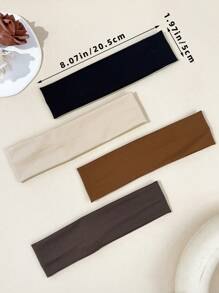 4pcs/Set Women's Versatile Super Absorbent Sweatband, Suitable For Sports Wear, Gym, Fitness, Running, Yoga, Daily Outfit Decoration