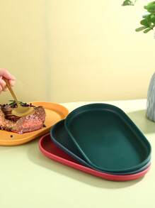 Bandeja ovalada de plástico para tazas de té, aperitivos, uso doméstico