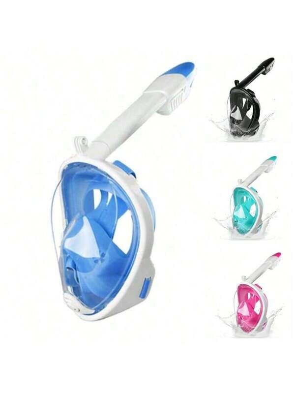 Adult Full Face Snorkeling Mask Diving Mask Underwater Snorkeling Mask Swimming Gear Fog Proof Leak Proof 180° View Camera Can Be Mounted, Beach Essentials, Beach Accessories, Pool Float