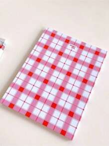 Cuaderno de estudiante con diseño geométrico de patrón de cereza, estilo INS, bloque de notas minimalista y antiadherente