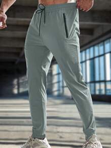 1pc Men's Drawstring Waist Sports Pants, Suitable For Spring And Summer