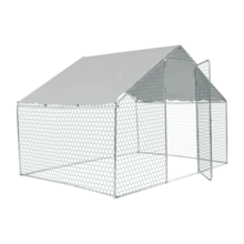 Large Metal Chicken Coop 10x6x6FT - Durable Galvanized Steel Structure With Ventilation,118.11 Inches In Length, 78.74 Inches In Width, And 78.74 Inches In Height - Silver Grey - View 3