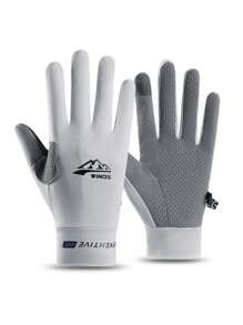 1 Pair Breathable Ice Silk Full Finger Gloves, Summer Thin Unisex Sports, Cycling, Running, Driving Touchscreen Gloves