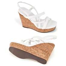 Womens Platform Wedge Sandals Cork Espadrille Slingback Heels Summer Shoes - 白色 - 查看 4