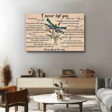 Framed   Dragonfly Canvas Wall Art With Inspirational Quotes – Motivational Home & Office Decor, Perfect Gift For Living Room, Bedroom, Or Kitchen , Motivational Wall Art - 裱框 - 查看 5