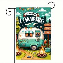 1 件露营者花园旗帜，12x18 英寸，双面设计，适用于农舍假日户外装饰、露台花园草坪装饰，无需电力，不含旗杆 - 彩色 - 查看 6