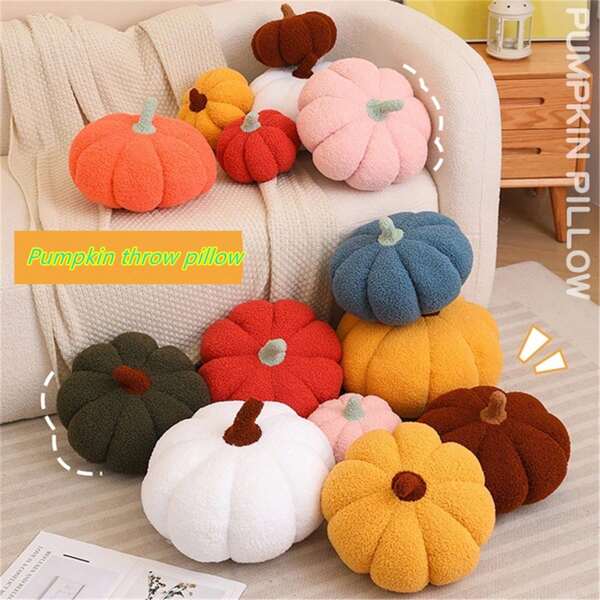 1pc Pumpkin Romantic Macaron Pumpkin Pillow, Holiday Decoration Pillow Suitable For Living Room Home. Halloween Home Decor. Holiday Gifts. Pumpkin Ornaments.