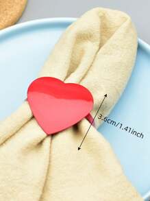 2 件情人节金属心形餐巾环，红色心形餐巾架，适用于餐厅餐桌装饰