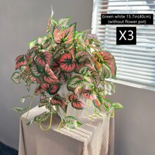 1/3 件人造悬挂植物，27.5/15.7 英寸假常春藤叶，人造盆栽藤蔓悬挂装饰，适用于婚礼墙壁、家庭、房间、庭院、室内或室外、办公室装饰（无盆） - 彩色 - 查看 6