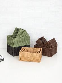 Cestino intrecciato per uso domestico, cestino di immagazzinaggio intrecciato con corda di carta, adatto per salotto, camera da letto, per contenere giochi di bambini, cestino di immagazzinaggio da tavolo