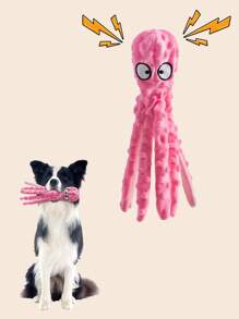 Hollypet Octopus Dog Toy Plush With Squeaker, Soft Squeaky Dog Toy For Medium Large Dogs, Interactive Dog Toys For Boredom, Durable Chew Toy With Sound For Indoor Bedroom Or Outdoor Garden Play, Bite Resistant Stuffed Dog Toy Pets Love - Pink - View 7