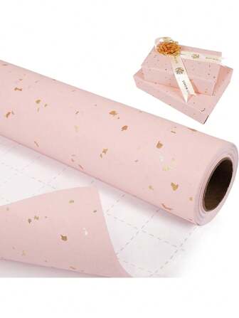 1roll-Matte Metal Wrapping Paper, Light Pink Crumbs Wedding Wrapping Paper, Halloween Solid-Color Paper, Gift Wrapping Paper, Perfectly Suitable For Weddings, Valentine's Day, Birthdays, Christmas, DIY Bouquets, Metal-Textured Christmas Gift Wrapping Paper, DIY Christmas Element Decorative Paper For Accessories, Solid-Color Patterns, Matte Wrapping Paper, Halloween, Thanksgiving Decorations, Autumn, Winter