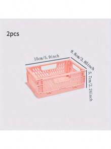 1pc Small Foldable PP Storage Box, Office Supplies, Notebook, Stationery, Cosmetics Desk Organizer Box, Multi-Colors Available, Desktop Organizing Tool,For Back To School