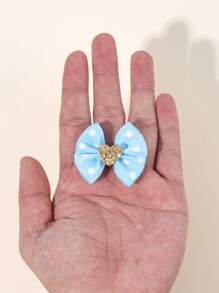 10 件装女孩彩色蝴蝶结发环，儿童布艺心形蝴蝶结发环，幼儿可爱发饰派对礼物 - 彩色 - 查看 5