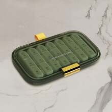 1pc 7 Days Portable Pill Box Weekly Pill Box Travel Medicine Storage Pill Case Drug Container Tablet Dispenser Plastic Independent Lattice
