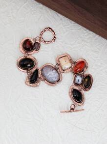 1 件时尚复古波西米亚风格女士手链，适合休闲、日常、度假、派对穿着 - 金色 - 查看 2