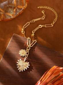 1pc Mother's Day Love You Heart Letter Pendant Necklace For Ladies, Fashion High-End Gift Suitable For Holiday, Birthday, Banquet, Wedding, Or Daily Wear