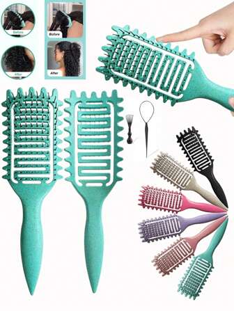 Curl Defining Brush, 2025 New Curl Defining Brush For Curly Hair, Perfect For Detangling, Styling, And Enhancing Natural Curls For Both Men & Women Boy Valentine Heart Valentine