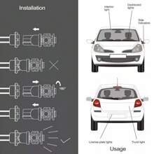 10 个 T10 水晶集成宽光 LED 汽车灯泡，摩托车车指示灯。