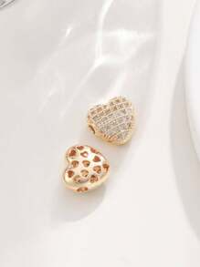 1 pieza/6 piezas Cuentas espaciadoras, suministros para hacer joyas de bricolaje, pulseras y collares hechos a mano - Cuentas de corazón - Ver 6