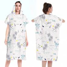 Toalha de Praia Multifuncional de Secagem Rápida e Livre de Areia, Poncho de Surf com Capuz Compacto para Adultos Homens e Mulheres, Roupa de Mergulho com Mangas Ajustáveis para Surf, Natação, Banho, Casamento, Decoração de Casa e Banheiro, Volta às Aulas