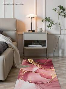 1 pieza de alfombra con patrón de mármol, apta para sala de estar, dormitorio, lavandería, entrada, patio, sala de juegos, hamaca, alfombra decorativa para el hogar