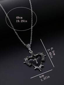 1 pieza Collar de cruz del amor con espinas de estilo punk gótico, de estilo oscuro y dulce, accesorios de joyería para fiestas de mujeres