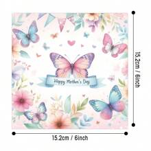 12 pièces Papier scrapbooking pour la fête des mères - 6 x 6 pouces, papier artisanal avec motifs papillon assortis pour l'origami, le journalisme, la confection de cartes et les projets DIY, papier décoratif