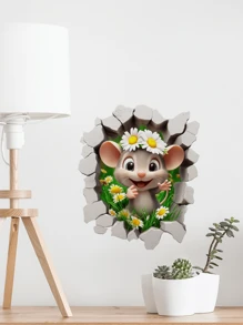 1 szt. Kreatywna naklejka ścienna 3D Mysia Dziura, Mysia Daisy Dekoracja ścienna Samoprzylepna naklejka ścienna do sypialni, przedpokoju, salonu, ganku, prezentów dekoracyjnych do domu Urodziny Ukończenie szkoły Dekoracja ścienna Dekoracja łazienkowa Dekoracja sypialni Dekoracja pokoju Rzeczy do dekoracji salonu Dekoracja domu Dekoracja domu Sztuka ścienna do salonu Naklejki na ścianę Naklejki spersonalizowane