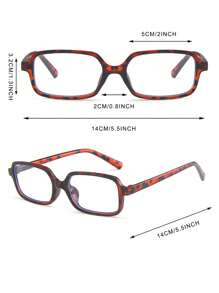 1 par de gafas casuales para mujer con marco cuadrado pequeño y rectangular con estampado de leopardo - estampado de leopardo - Ver 5