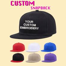 1pc,Unisex,Custom Classic Snapback Hat, Embroidered 6 Panel Cap, Flat Bill, Green Under Visor, Personalized Gift For Men, Embroidery Services, Colorful,Cute,Adorable,Funny,Kawaii,Y2K,Stylish,Unisex,Casual,Custom,Personalized,Unique,Customized,Ideal Gifts For Him,Ideal Gifts For Her,Her,Boyfriend,Girlfriend,Family,Friends - Multicolor - View 12