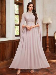 Vestido de fiesta/formal elegante hecho a mano, vestido de noche formal de mujer muy decorado, vestido de invitada para boda