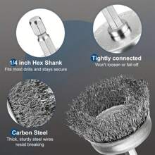 6 Packs ProMaster Drill Wire Brushes, 1/4" Hex Shank, Carbon Steel, Rust Removal & Polishing, Efficient For DIY, Mechanics, Homeowners