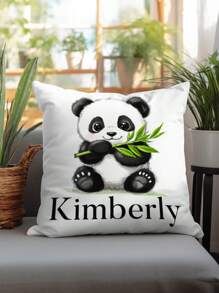 1 vỏ gối in chữ họa tiết gấu trúc và tre tùy chỉnh, thiết kế giống nhau hai mặt, vỏ gối cá nhân hóa cho các cặp đôi cưới, quà tặng sinh nhật, quà tặng bạn thân, quà tặng cho mẹ/bố - Nhiều màu - Xem 3