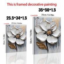 1 Pieza Pintura al óleo de flor blanca grande en 3D, Pintura de flor con textura gruesa en 3D, Arte de pared con textura floral, Arte en lienzo floral, Decoración de arte moderno para sala de estar, Arte botánico floral para decoración del hogar, Regalo, Decoración creativa de pared para el hogar, Dormitorio, Sala de estar, Cocina, Baño, Cafetería