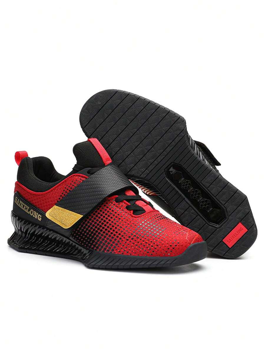 Unisex Weightlifting Shoes For Squatting, Professional Powerlifting Shoes For Indoor Fitness Strength Training, Breathable Flat-Sole Support Deadlift Shoes