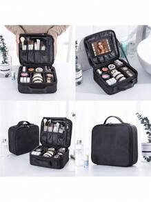 Maletín de maquillaje profesional portátil para artistas de maquillaje, bolso de cosméticos con espejo, impermeable, organizador de gran capacidad para el cuidado de la belleza y las uñas
