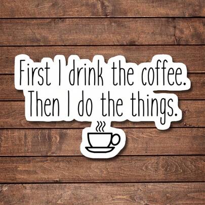 5 peças Primeiro L Beba o Café. Depois Faça as Coisas. Adesivo - Decoração de Escritório Humorística para Iluminar seu Espaço de Trabalho | Adesivo de Mesa Engraçado para Funcionários, Gerentes e Colegas | Decoração de Cubículo Perfeita, Presente de Mordaça para o Trabalho ou Lembrete Motivacional | Vinil à Prova D'Água para Qualquer Superfície