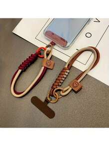 全新通用手机挂绳腕带，编织尼龙手机带手链，坚固的手机颈带，带卡夹配件，适合送给母亲、家人、朋友、生日、节日的手机挂饰、手机链