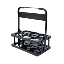 1pc Foldable Plastic Beverage Tray With 6 Bottle Holders And Cup Compartments - Space Saving Portable Design, Suitable For Bar, Party, Outdoor Activities And Kitchen Storage, Bar Accessories | Portable Drink Carrier | Lightweight Drink Holder