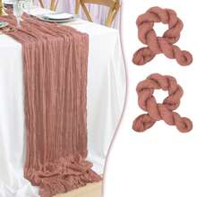 2 peças de toalha de mesa transparente estampada com queijo boho, 35 polegadas (88,9 cm) e 118 polegadas (300 cm) de tecido longo para queijo para chá de bebê, casamento, noiva, aniversário, decoração de festa