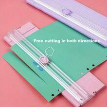 1 pieza Cortador de papel portátil A3/A4, herramienta de corte de precisión fácil de usar para la escuela, el hogar y la oficina, de material plástico