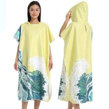 Toalha de Praia Multifuncional de Secagem Rápida e Livre de Areia, Poncho de Surf com Capuz Compacto para Adultos Homens e Mulheres, Roupa de Mergulho com Mangas Ajustáveis para Surf, Natação, Banho, Casamento, Decoração de Casa e Banheiro, Volta às Aulas